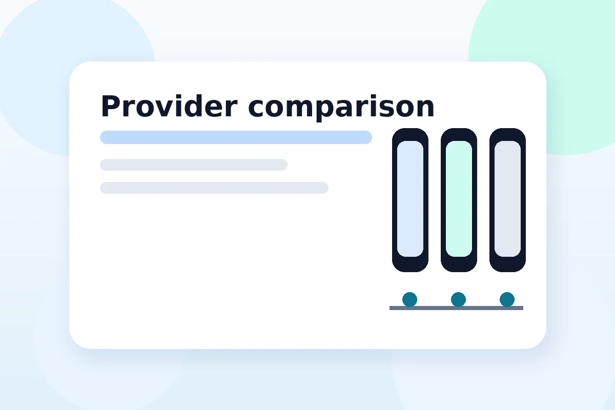 Illustration of tablet and phone provider comparison cards
